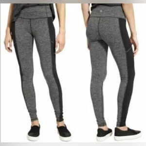 Athleta Drifter moto style leggings with herringbone pattern. S